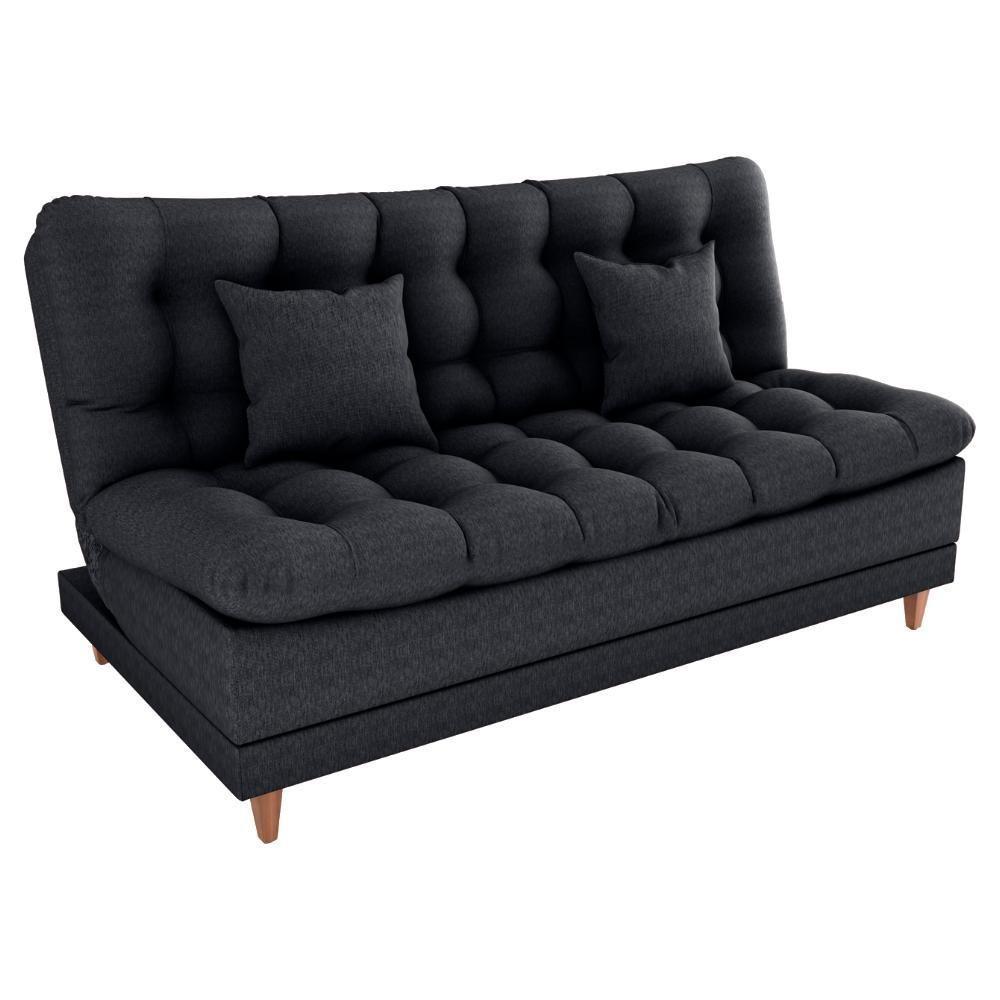 Sofa Cama 2 Lugares 185 Cm Duda Tecido Pompeia G501 Chumbo Milani Store Chumbo - 1