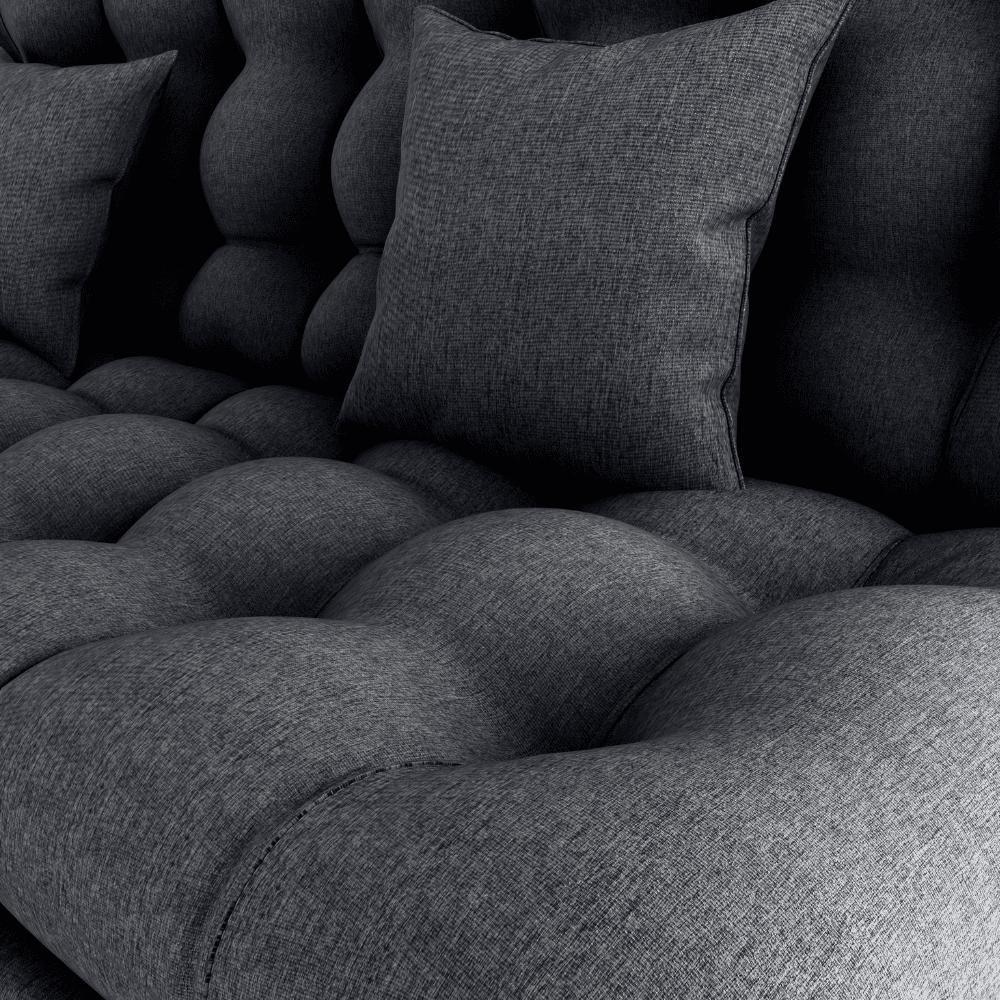 Sofa Cama 2 Lugares 185 Cm Duda Tecido Pompeia G501 Chumbo Milani Store Chumbo - 5