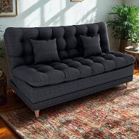 Sofa Cama 2 Lugares 185 Cm Duda Tecido Pompeia G501 Chumbo Milani Store Chumbo - 2