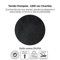 Sofa Cama 2 Lugares 185 Cm Duda Tecido Pompeia G501 Chumbo Milani Store Chumbo - 7