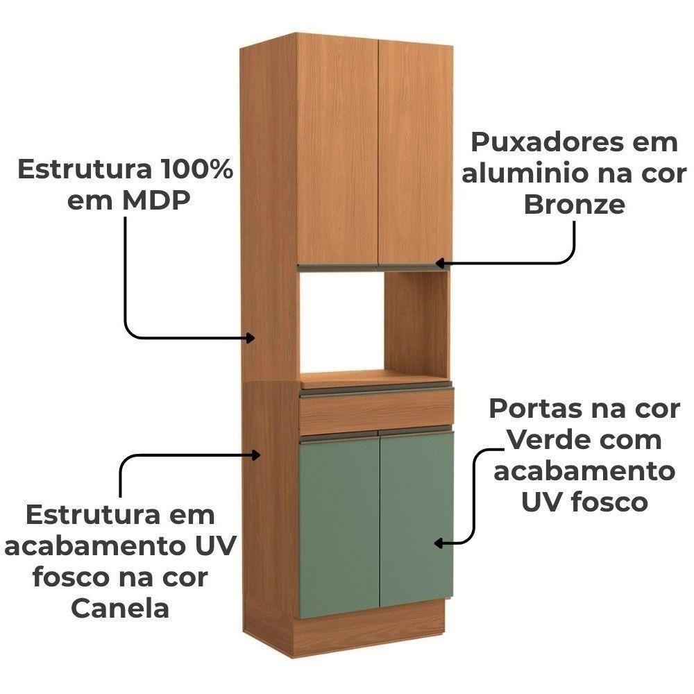 Torre Quente 240x70 Cm 4p 1g Mdp Maxxi G751 Canela Verde Kappesberg Canela Verde - 3