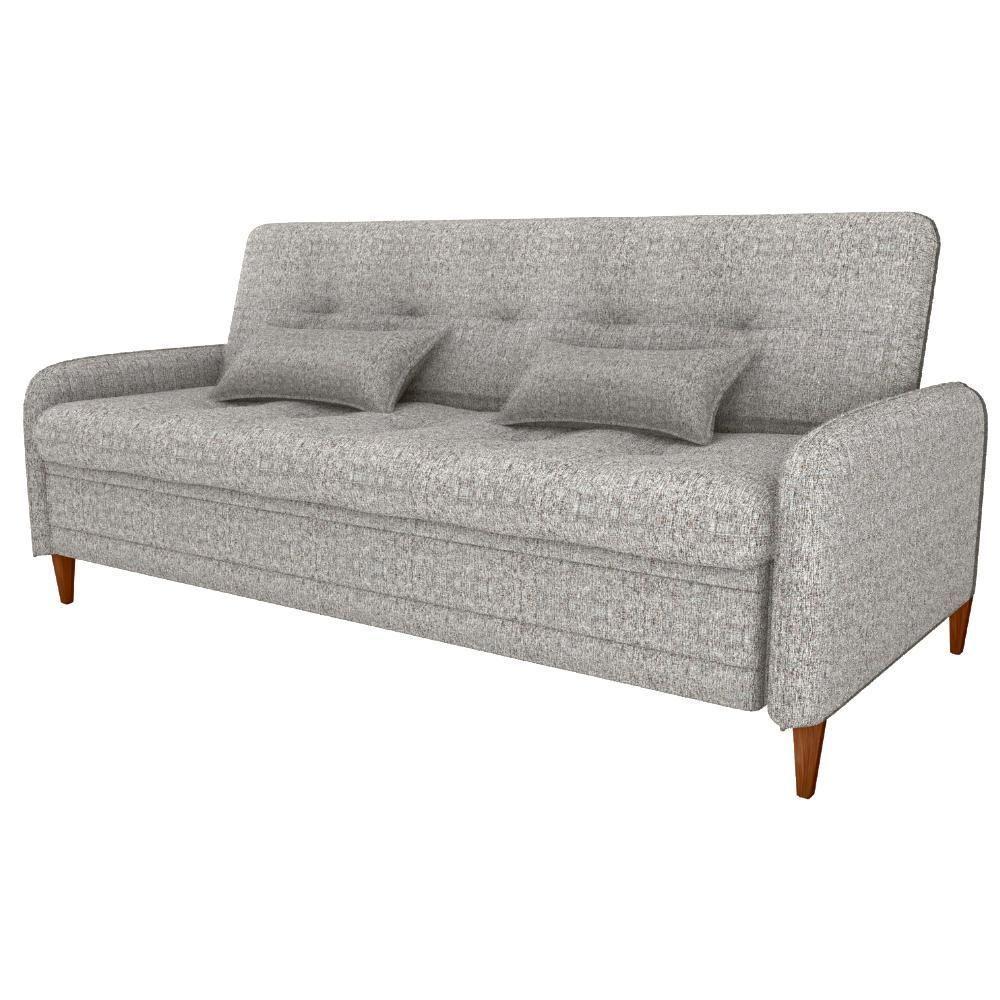 Sofa Cama 2 Lugares 206 Cm Donna Linho Vancouver E483 Bege Milani Store Bege - 1