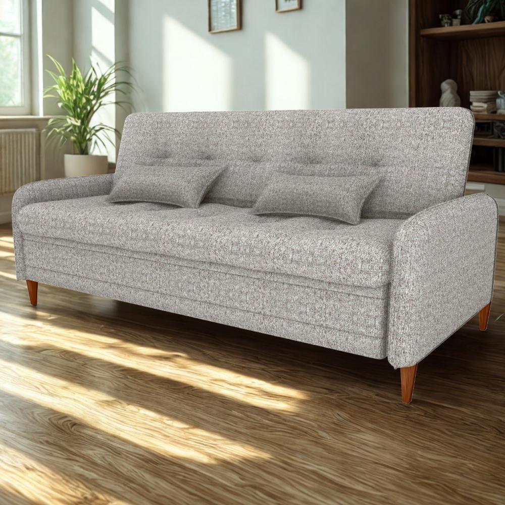 Sofa Cama 2 Lugares 206 Cm Donna Linho Vancouver E483 Bege Milani Store Bege - 2