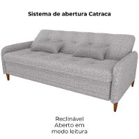 Sofa Cama 2 Lugares 206 Cm Donna Linho Vancouver E483 Bege Milani Store Bege - 6