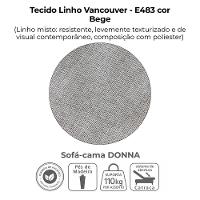 Sofa Cama 2 Lugares 206 Cm Donna Linho Vancouver E483 Bege Milani Store Bege - 7