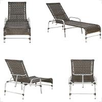 3 Espreguiçadeira Catar E 3 Mesa Garden Alumínio E Fibra Pedra Ferro - 5