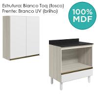 Armario Aereo Balcao Forno 80cm Mdf Kali Bianco Toq Branco Uv Nicioli - 9