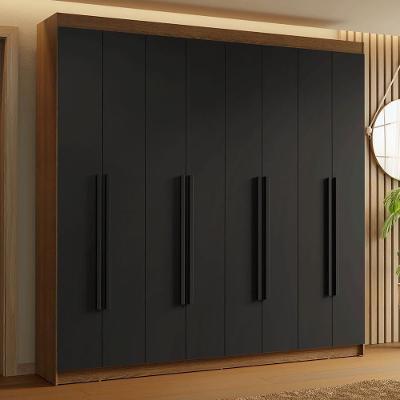 Guarda-roupa Casal 8 Portas Batentes Saturno Madesa Rustic/preto