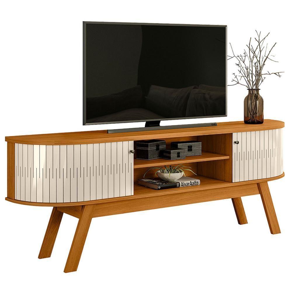 Rack Bancada Tv 75 Pol 2p 183 Cm Valencia Cinamomo Off White Madetec Cinamomo Off White - 1