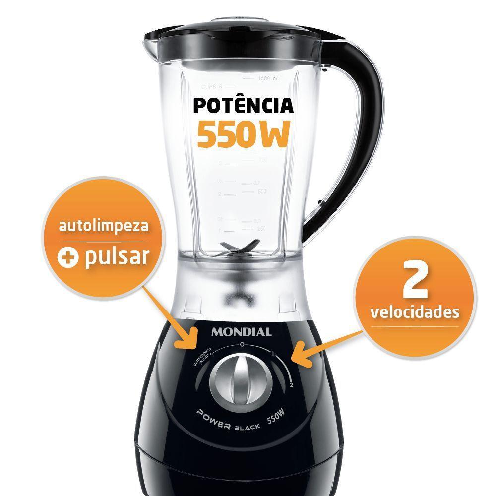 Liquidificador Power 2 Black L-28 127v/60hz Power 2 Black - 7