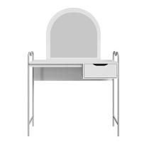 Penteadeira Camarim Bancada Maquiagem Espelho Gaveta Estilo Industrial P&eacute; De Ferro &lrm; Branco - 2