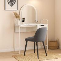 Penteadeira Camarim Bancada Maquiagem Espelho Gaveta Estilo Industrial P&eacute; De Ferro &lrm; Branco