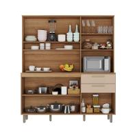 Kit Cozinha Luciane 7 Portas 2 Gavetas Carvalho Avela Cinammon