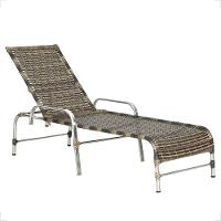 1 Espreguiçadeira Reclinável Catar Aluminio Polido E Fibra Cappuccino - 1