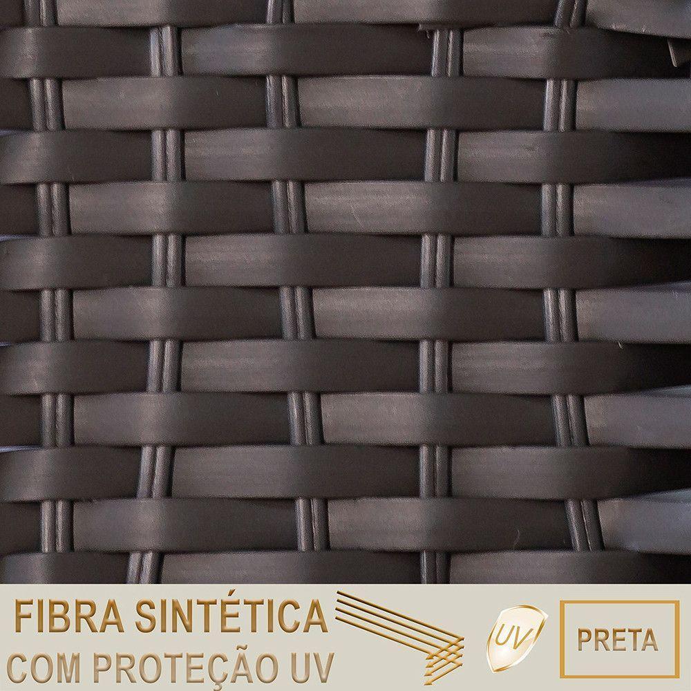 2 Espreguiçadeiras Catar E 1 Mesa Alumínio E Fibra Trama Preto - 6