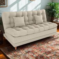 Sofa Cama 2 Lugares 185 Cm Duda Tecido Pompeia G504 Bege Milani Store Bege - 2