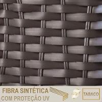 1 Espreguiçadeira Reclinável Catar Aluminio Polido e Fibra Tabaco