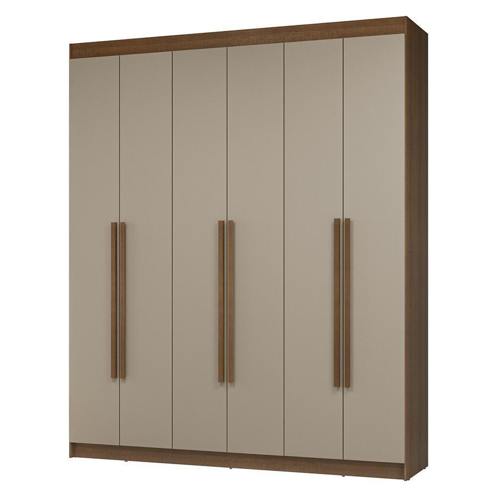 Guarda-roupa Casal 6 Portas Batentes Netuno Madesa Rustic/crema - 2