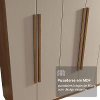 Guarda-roupa Casal 6 Portas Batentes Netuno Madesa Rustic/crema - 6
