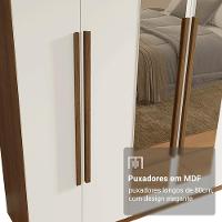 Guarda-roupa Casal 6 Portas Batentes Com Espelho Netuno Madesa Rustic/branco - 6