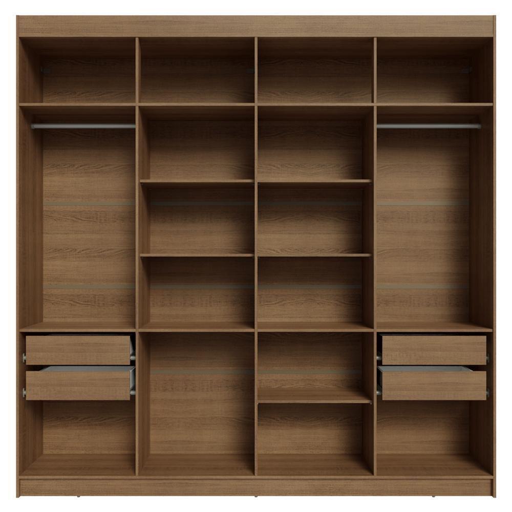 Guarda-roupa Casal 8 Portas Batentes Com Espelho Netuno Madesa Rustic/branco - 8