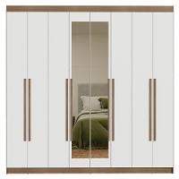 Guarda-roupa Casal 8 Portas Batentes Com Espelho Netuno Madesa Rustic/branco - 10
