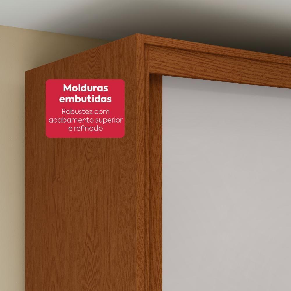 Guarda-roupa Casal 3 Portas 100% Mdf Gaia Com Espelho E Pés Frassino/off White - 8
