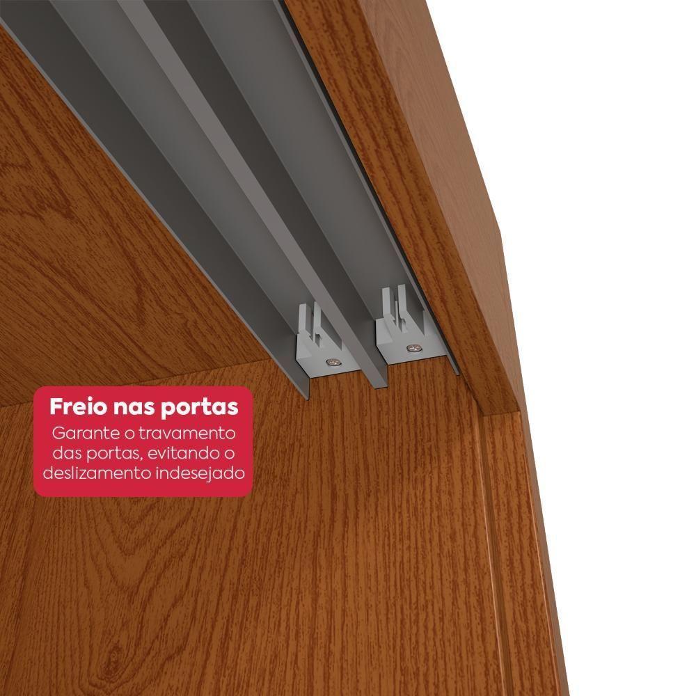 Guarda-roupa Casal 3 Portas 100% Mdf Gaia Com Espelho E Pés Frassino/off White - 10