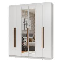 Guarda-roupa Casal 6 Portas Batentes Com Espelho Netuno Madesa Branco/rustic - 2
