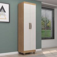 Guarda Roupa Casal Porto Com Cômoda 4 Gavetas E 1 Porta E Armário Multiuso Lite Nature Off White - Leão - 10