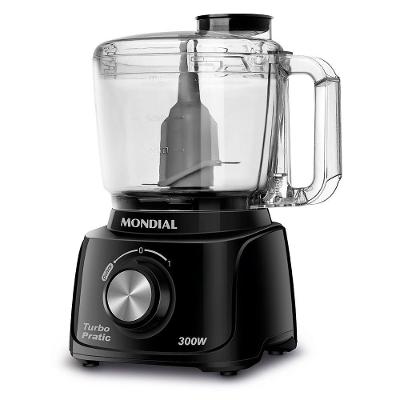 Mini Processador de Alimentos Mondial MP-16-B Turbo Pratic 300W Preto 1 Velocidade 110V