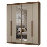 Guarda-roupa Casal 6 Portas Batentes Com Espelho Netuno Madesa Rustic/crema - 2