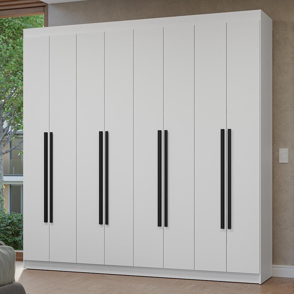 Guarda-roupa Casal 8 Portas Batentes Netuno Madesa Branco/preto - 1