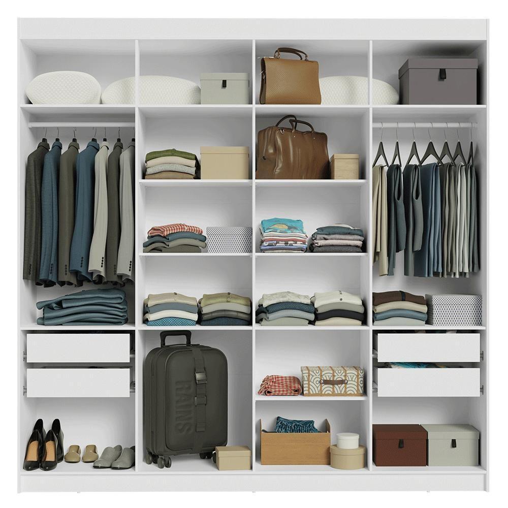 Guarda-roupa Casal 8 Portas Batentes Netuno Madesa Branco/preto - 9