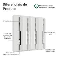 Guarda-roupa Casal 8 Portas Batentes Netuno Madesa Branco/preto