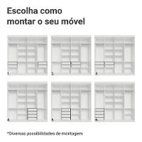 Guarda-roupa Casal 8 Portas Batentes Netuno Madesa Branco/preto - 5