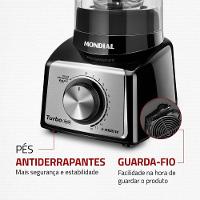 Liquidificador Turbo Mondial Black Inox L-1000 Bi Liquidificador-220v-preto/inox - 3