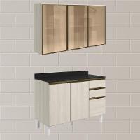 Armario Aereo Vidro Balcao Tampo Mdf Kali Bianco Toq Bianco Toq Nicioli - 2