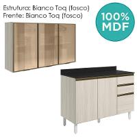 Armario Aereo Vidro Balcao Tampo Mdf Kali Bianco Toq Bianco Toq Nicioli