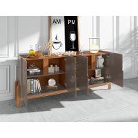 Balcão Buffet Lizz Com 4 Portas E Adega 1,90 Cinza Pérola/cedro - 2