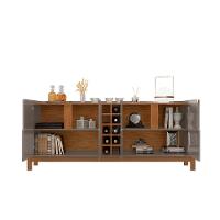 Balcão Buffet Lizz Com 4 Portas E Adega 1,90 Cinza Pérola/cedro - 5