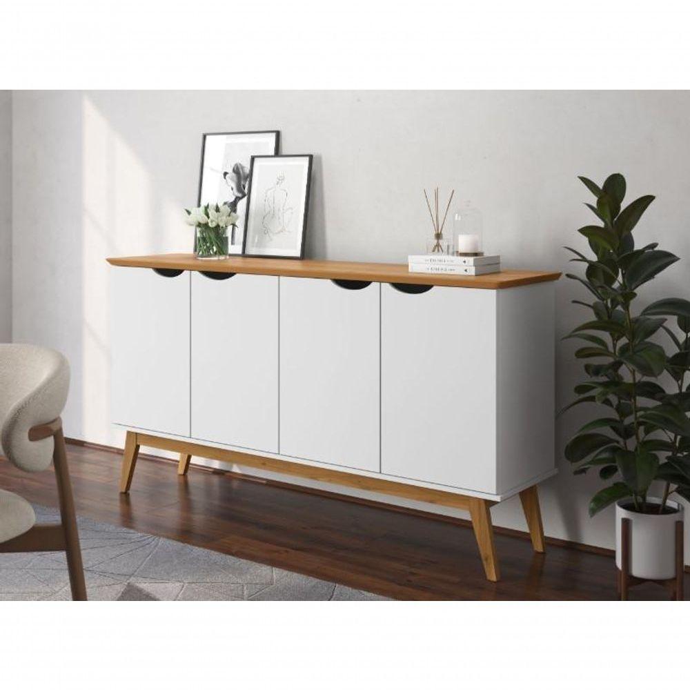 Buffet Patrimar 4 Portas Prism Branco Acetinado/cinamomo - 1