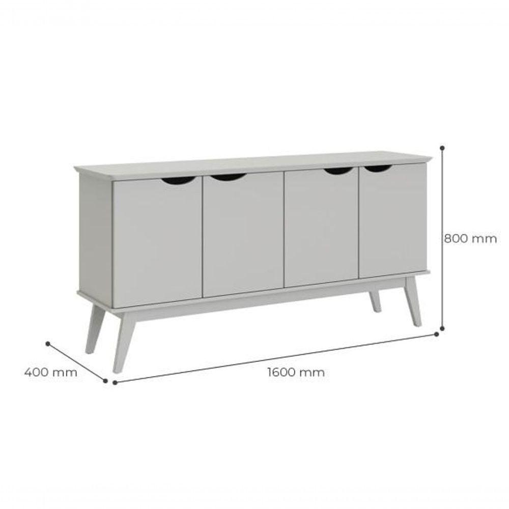 Buffet Patrimar 4 Portas Prism Branco Acetinado/cinamomo - 4