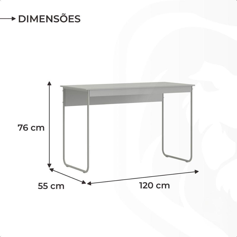 Mesa De Estudos Escrivaninha Home Office Industrial Criare Quarto Escritório Bancada Simples Preto - 6