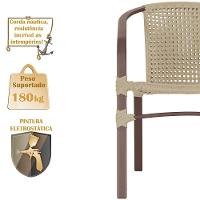 04 Cadeiras Floripa Alumínio Pintura Marrom Trama Original Rami