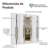 Guarda-roupa Casal 8 Portas Batentes Com Espelho Venus Madesa Branco/rustic