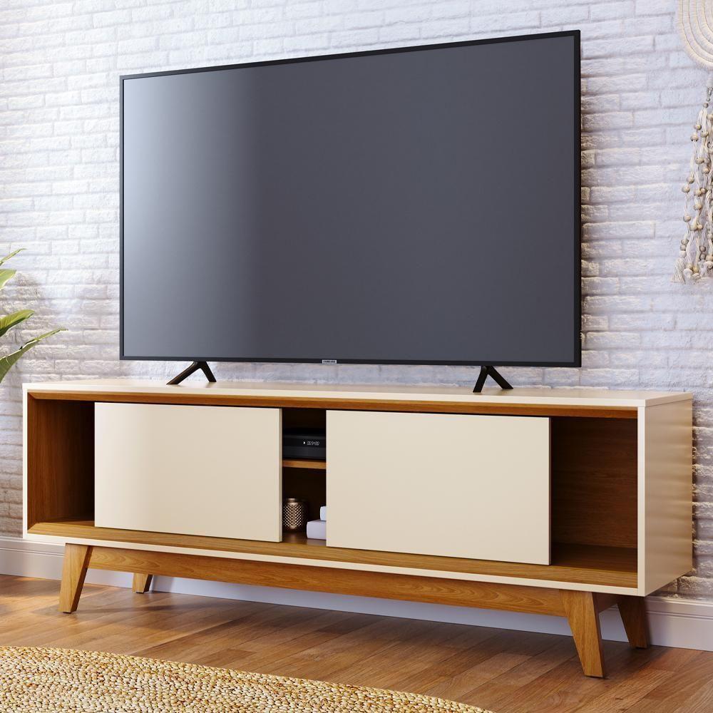 Rack Bancada Tv 65 Pol 2p 164 Cm Atlas Cinamomo Off White Madetec Cinamomo Off White - 8