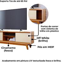 Rack Bancada Tv 65 Pol 2p 164 Cm Atlas Cinamomo Off White Madetec Cinamomo Off White - 6