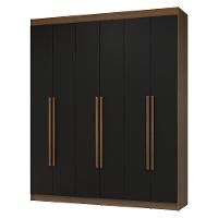 Guarda-roupa Casal 6 Portas Batentes Netuno Madesa Rustic/preto - 2