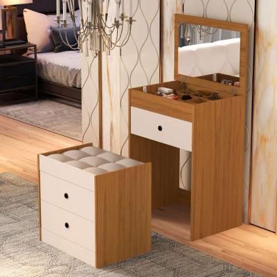 Penteadeira Cômoda Gaveteiro Olívia com Banqueta Embutido com Espelho 100% MDF Off White